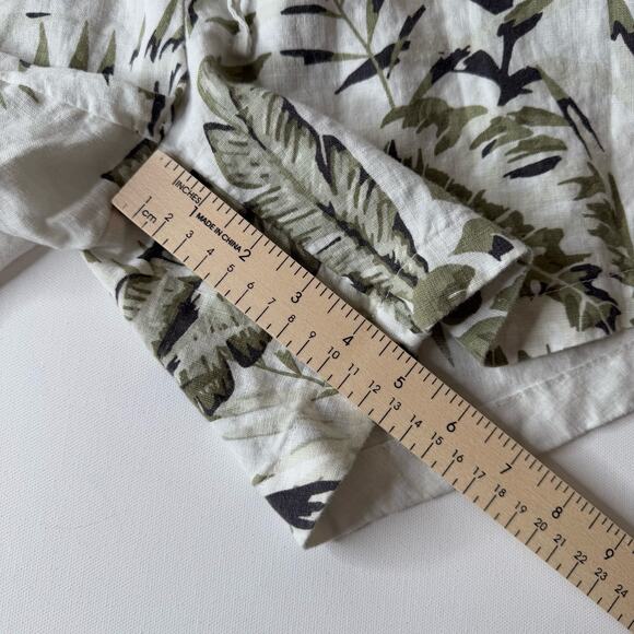 C&C California Womens 100% Linen Leaf Print Pull On Shorts Sz 3X Lightweight - Picture 11 of 11